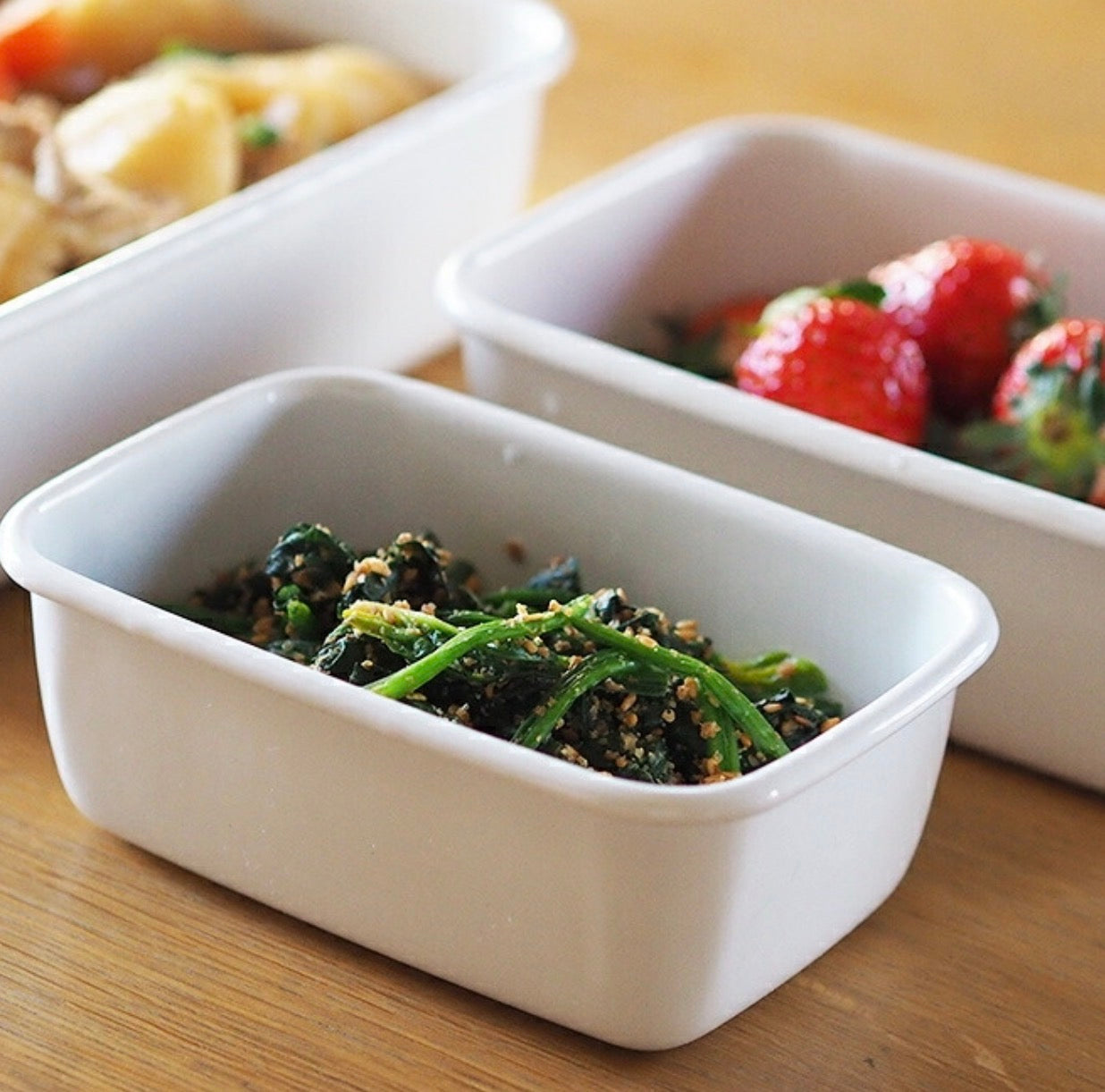 Noda Horo White Series Rectangle Deep S with Seal Lid