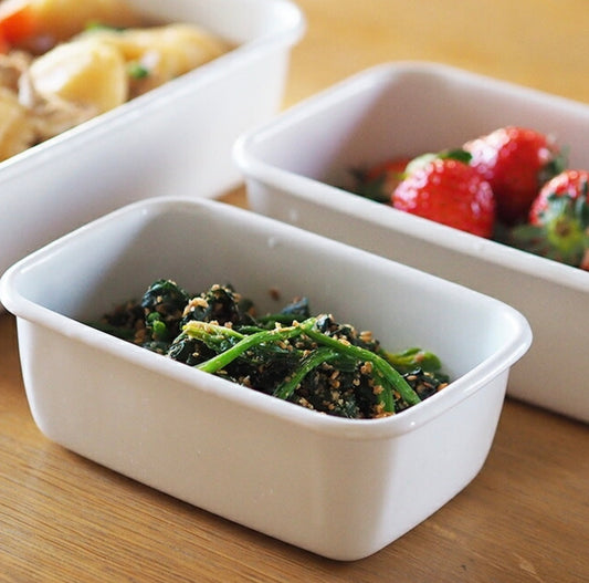 Noda Horo White Series Rectangle Deep S with Seal Lid