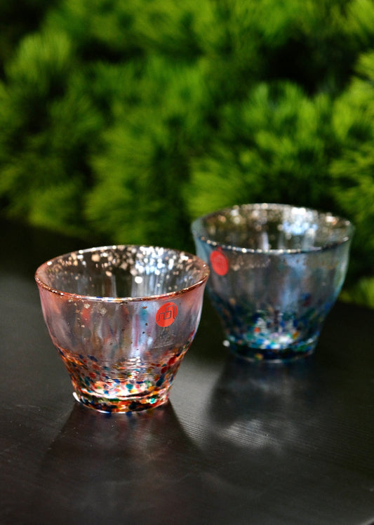 ADERIA Tsugaru Glass Vidoro Sake Cup Matsuri Gold MATSURI × HANABI