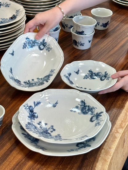 Japan Made Minoyaki Vintage Blue Rose Series