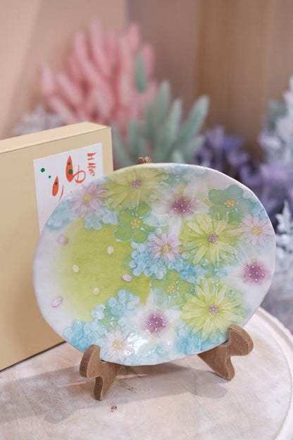 YUZURIHA FLOWER HANDMADE CERAMIC FLOWER Cake plate