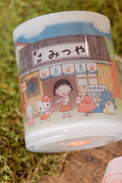 Chibi Maruko-chan × Sanrio Characters Special Edition Glass Mug