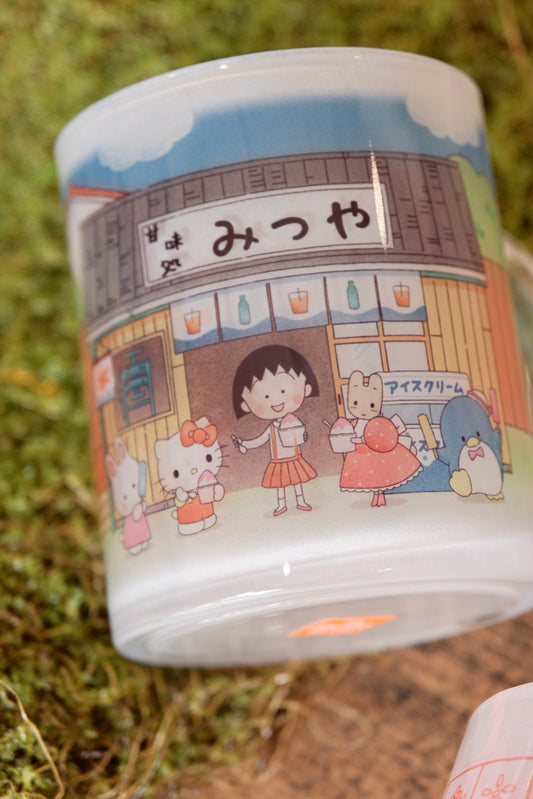 Chibi Maruko-chan × Sanrio Characters Special Edition Glass Mug