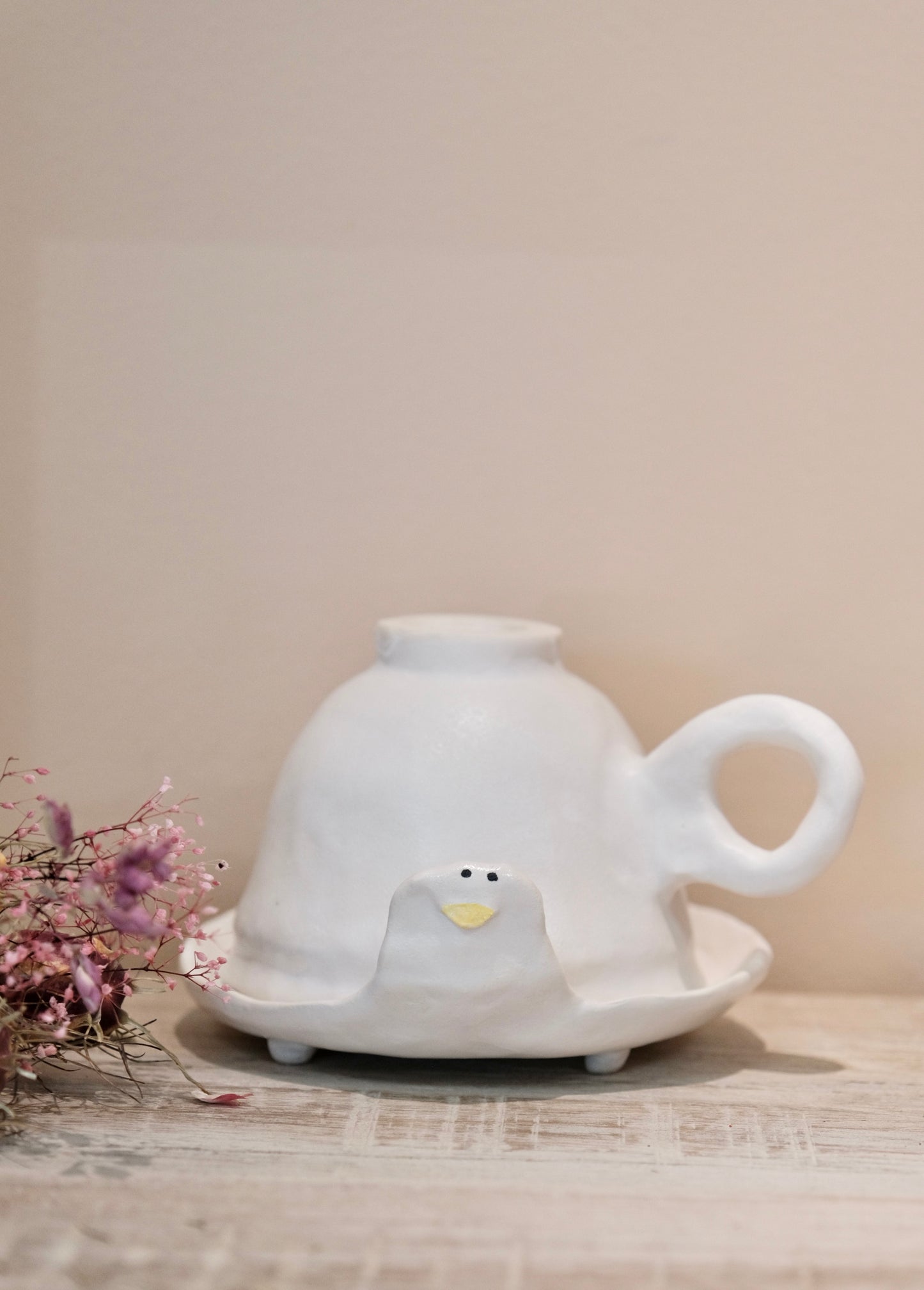 Natsumi Muroi 室井夏実- Handmade Little Duck Cup and Saucer