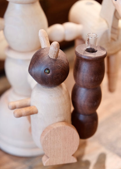 Artisans-Rebmob木工 handmade wood carousel vase(come with glass tube)