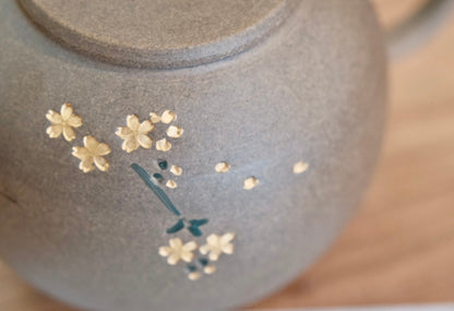 Tokoname Japan Artisan Handmade Butterfly and Cherry Blossom Teapot by Aomine青峰