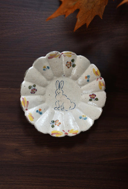 TATA pottery-田中大輝＆田辺桂 5.5 inch/14 cm Dessert Flower Plate