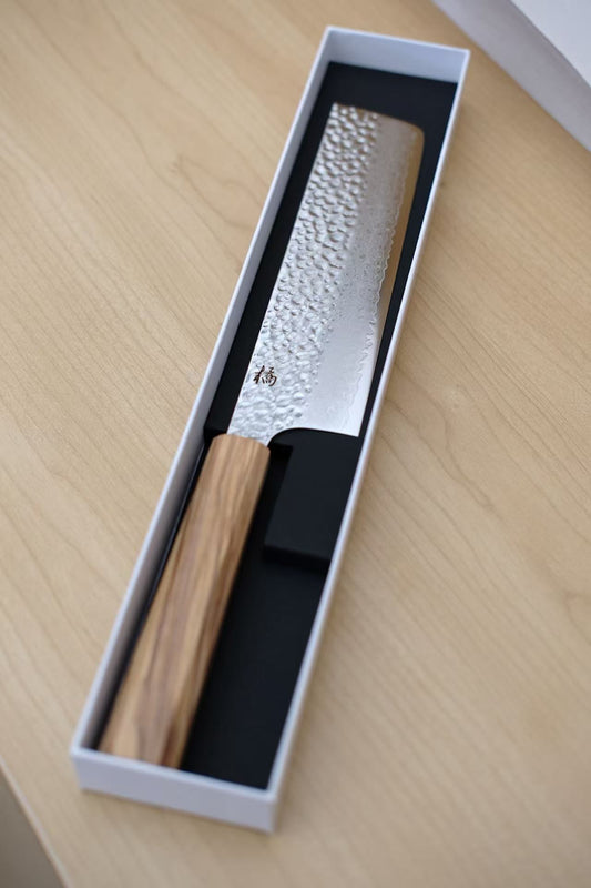 Orange Market Exclusive VG10 Damascus Hammered Japanese Chef's Nakiri Knife 180mm(7" in)