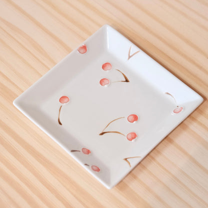 Tokushichi Gama Arita ware Fruits 5'' square dessert plate