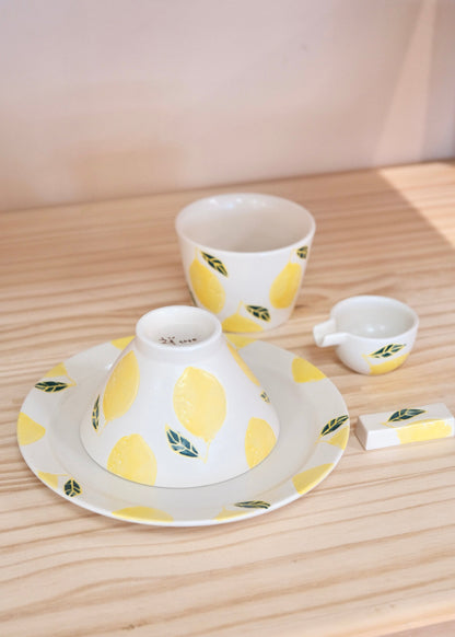 Kikuso Kiln Japan Hasami ware handcraft Lemon 5pcs set