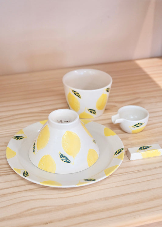 Kikuso Kiln Japan Hasami ware handcraft Lemon 5pcs set
