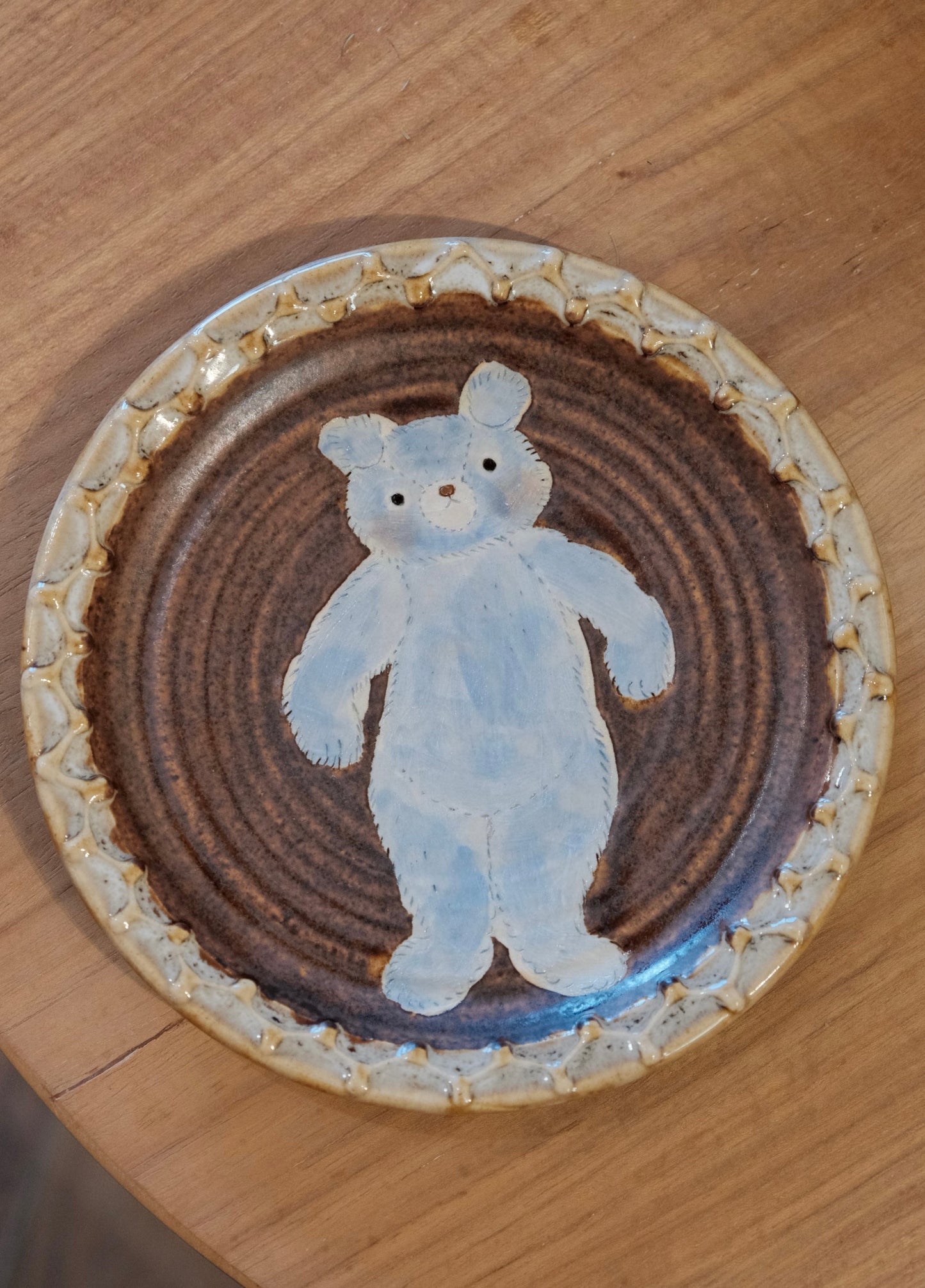 KONGARISHA-コンガリ舎 Handmade Bear Round 6inch Dessert plate (#1)