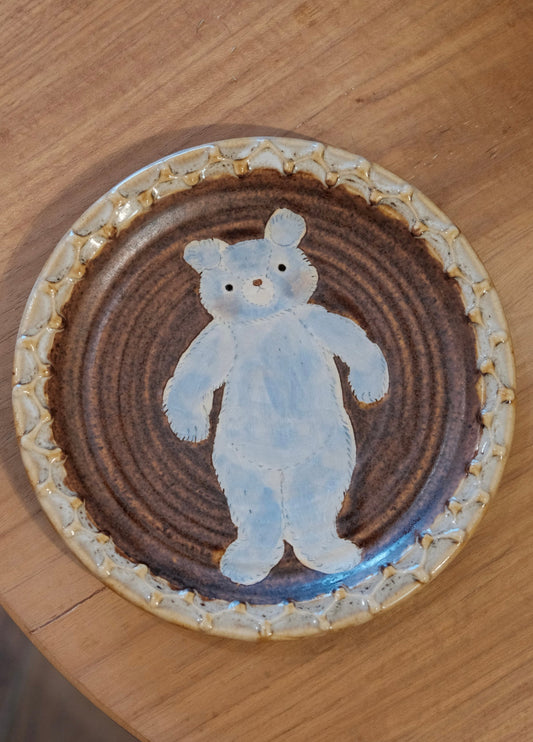 KONGARISHA-コンガリ舎 Handmade Bear Round 6inch Dessert plate (#1)