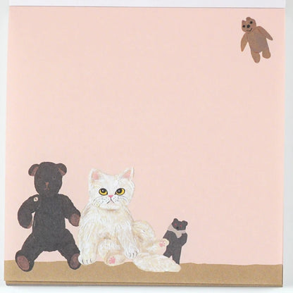 Cat&  Sodeyama Kahoko Square Memo (Beige)