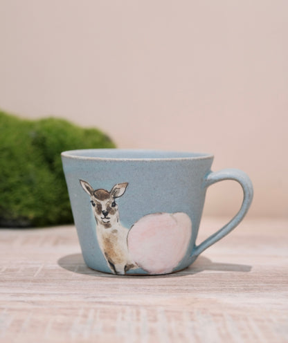 【2026 Exhibition】Acne pottery Studio handmade Mug (Peach & deer)