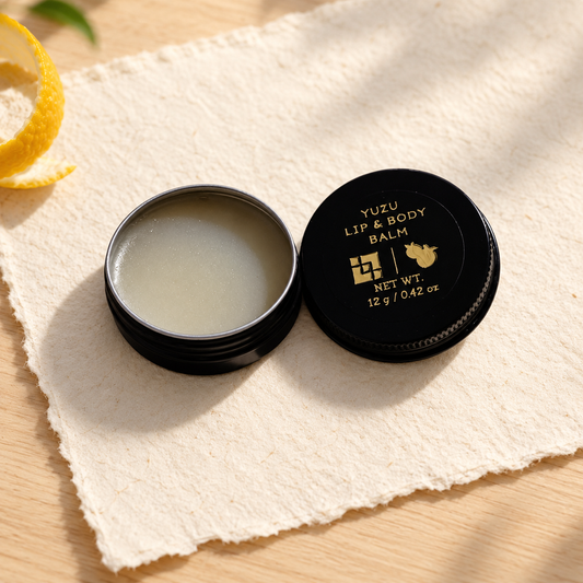 Carré Cosmetics Yuzu Lip and Body Balm 12g, open jar and lid