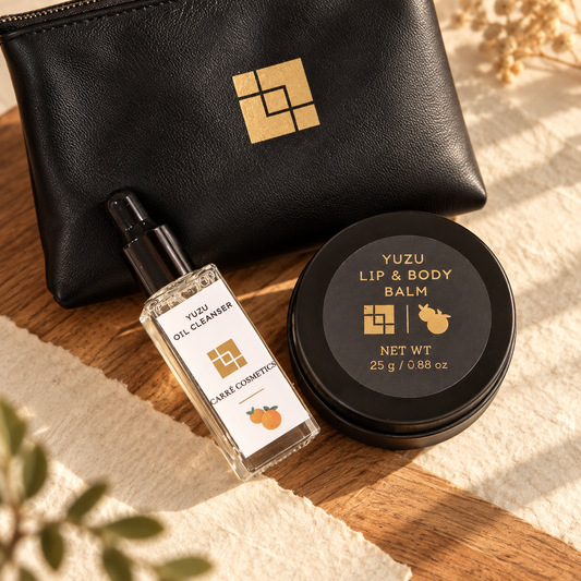 Carré Cosmetics Yuzu Lip and Body Balm 25g with travel-size Yuzu Oil Cleanser
