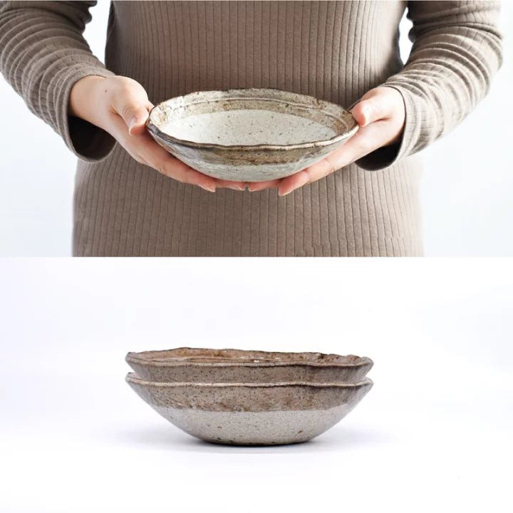 SHIROKARATSU Mino Ware Ceramic Dish deep plate