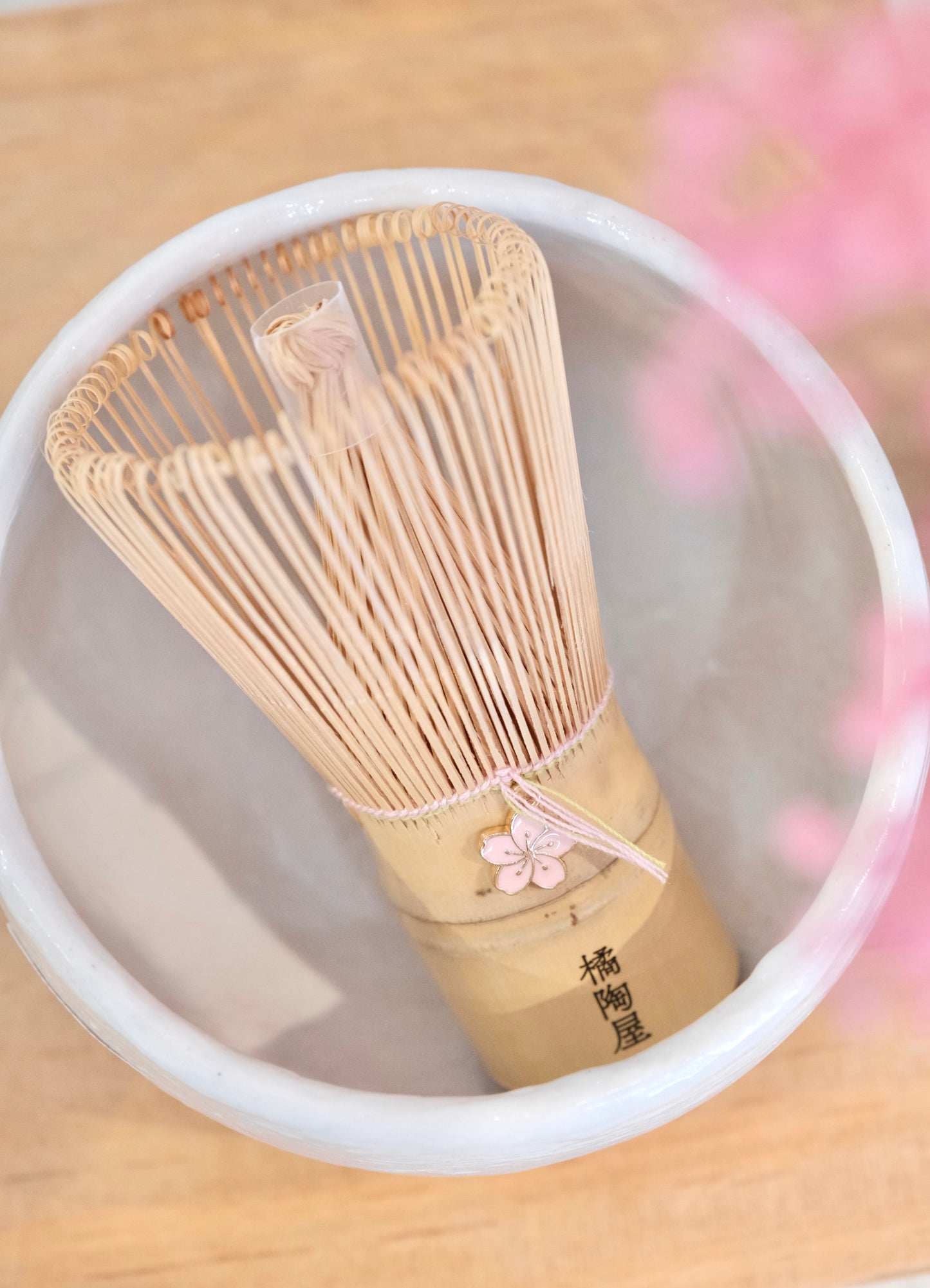 【Orange Market Exclusive】 100-Prong Handmade Chasen Whisk with Sakura Charm