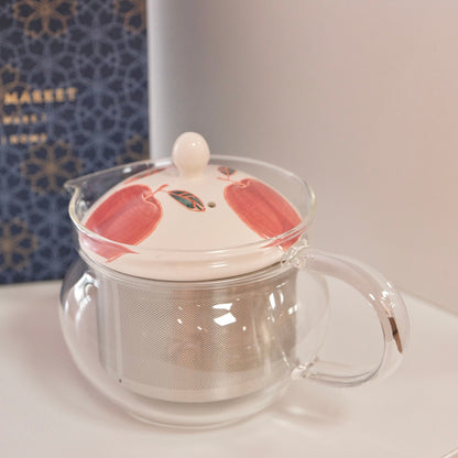 Apple Hand-Painted Hasami Ware Glass Teapot 300ml