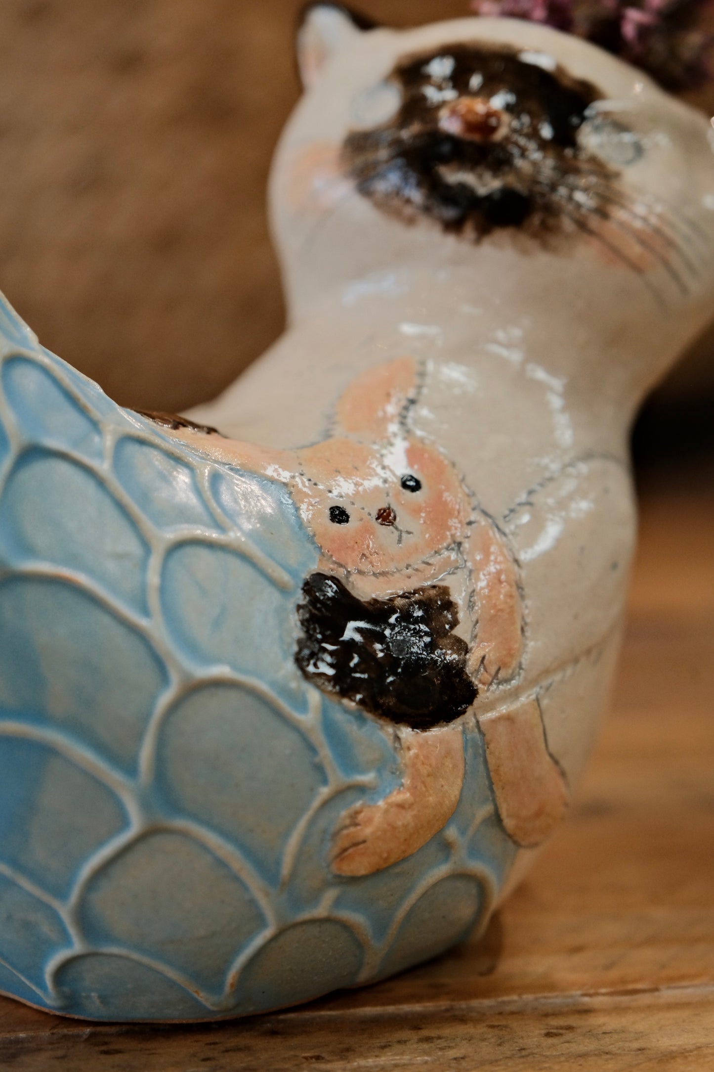 KONGARISHA-コンガリ舎 Handmade Cat Mermaid Flower vase