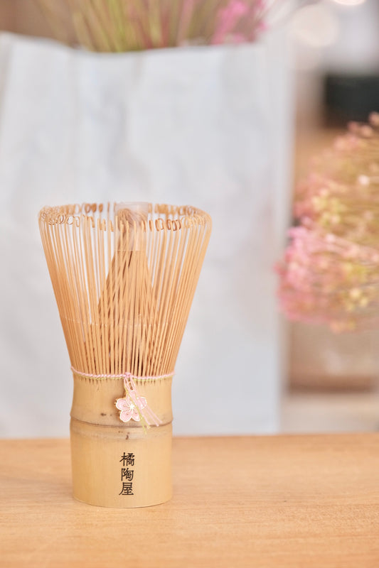 【Orange Market Exclusive】 100-Prong Handmade Chasen Whisk with Sakura Charm