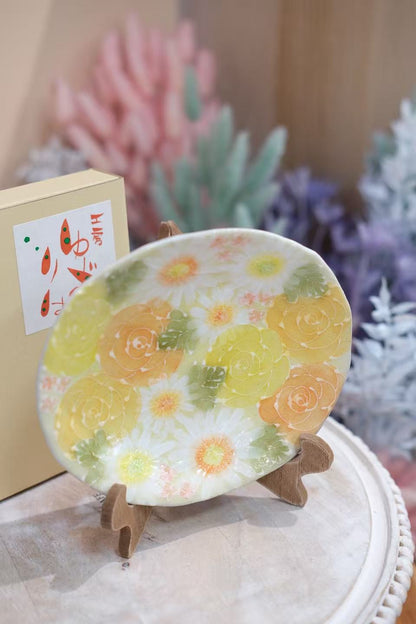 YUZURIHA FLOWER HANDMADE CERAMIC FLOWER Cake plate