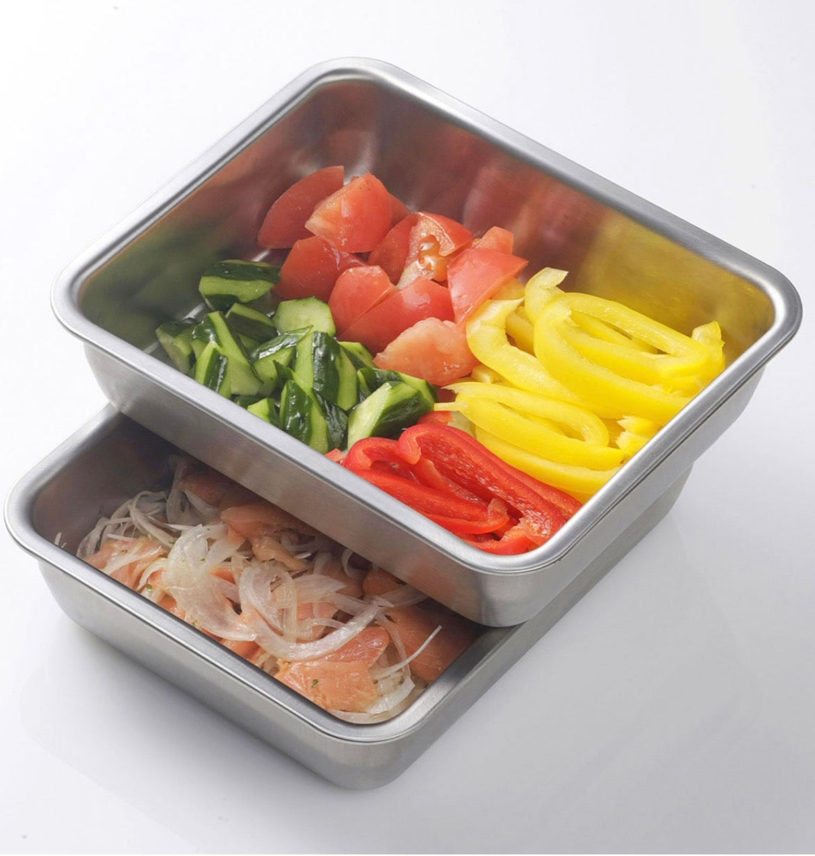 Shimomura Stackable Stainless Steel Deep Food Prep & Storage Containers with Lids