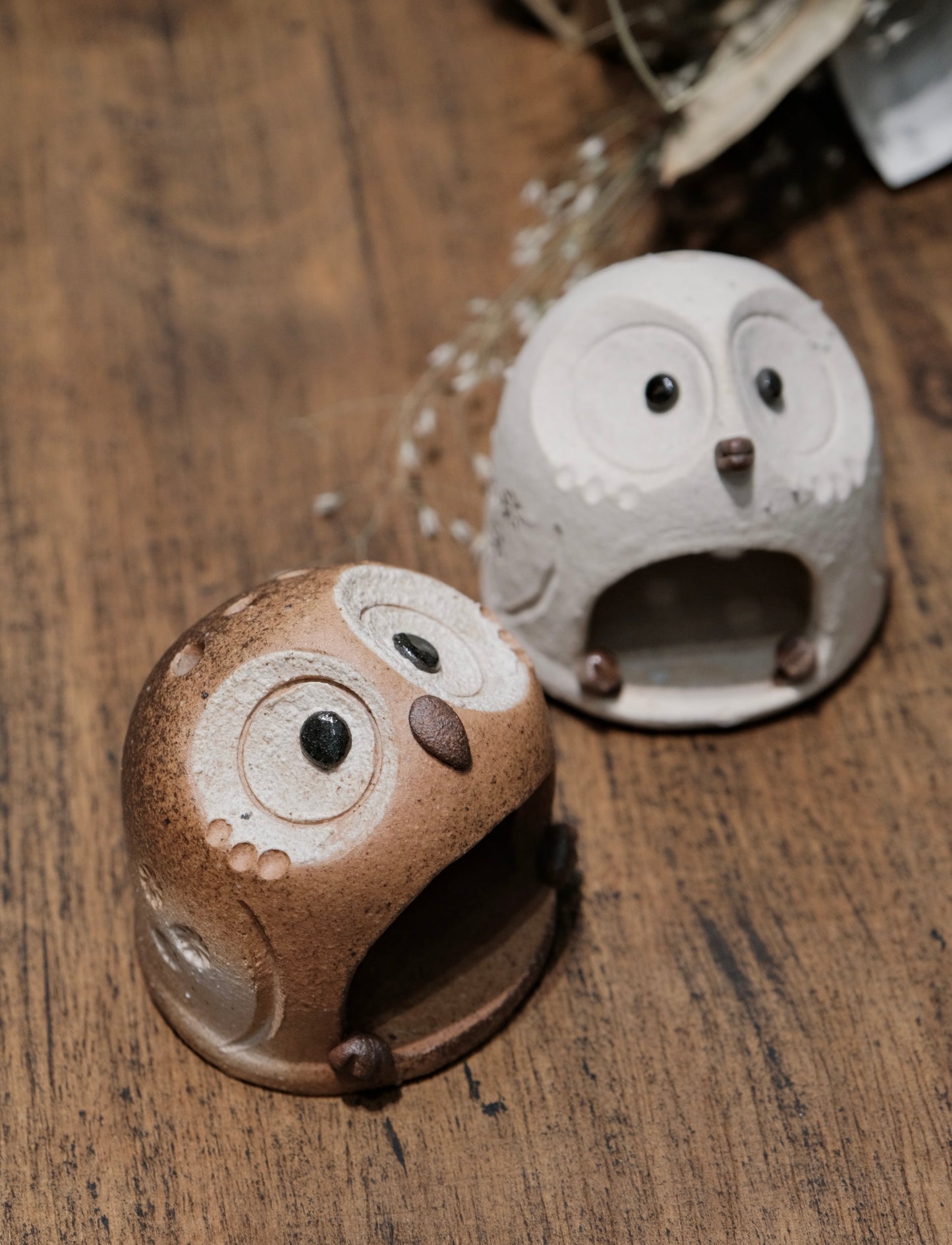 Shigaraki Yaki Owl Cone Incense Stand (Gift box)