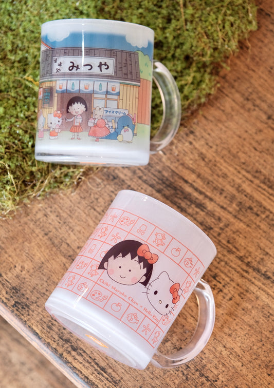 Chibi Maruko-chan × Sanrio Characters Special Edition Glass Mug