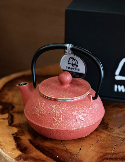 IWACHU Nambu Tekki Cast Iron 320ml Teapot （Red maple)