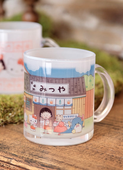 Chibi Maruko-chan × Sanrio Characters Special Edition Glass Mug