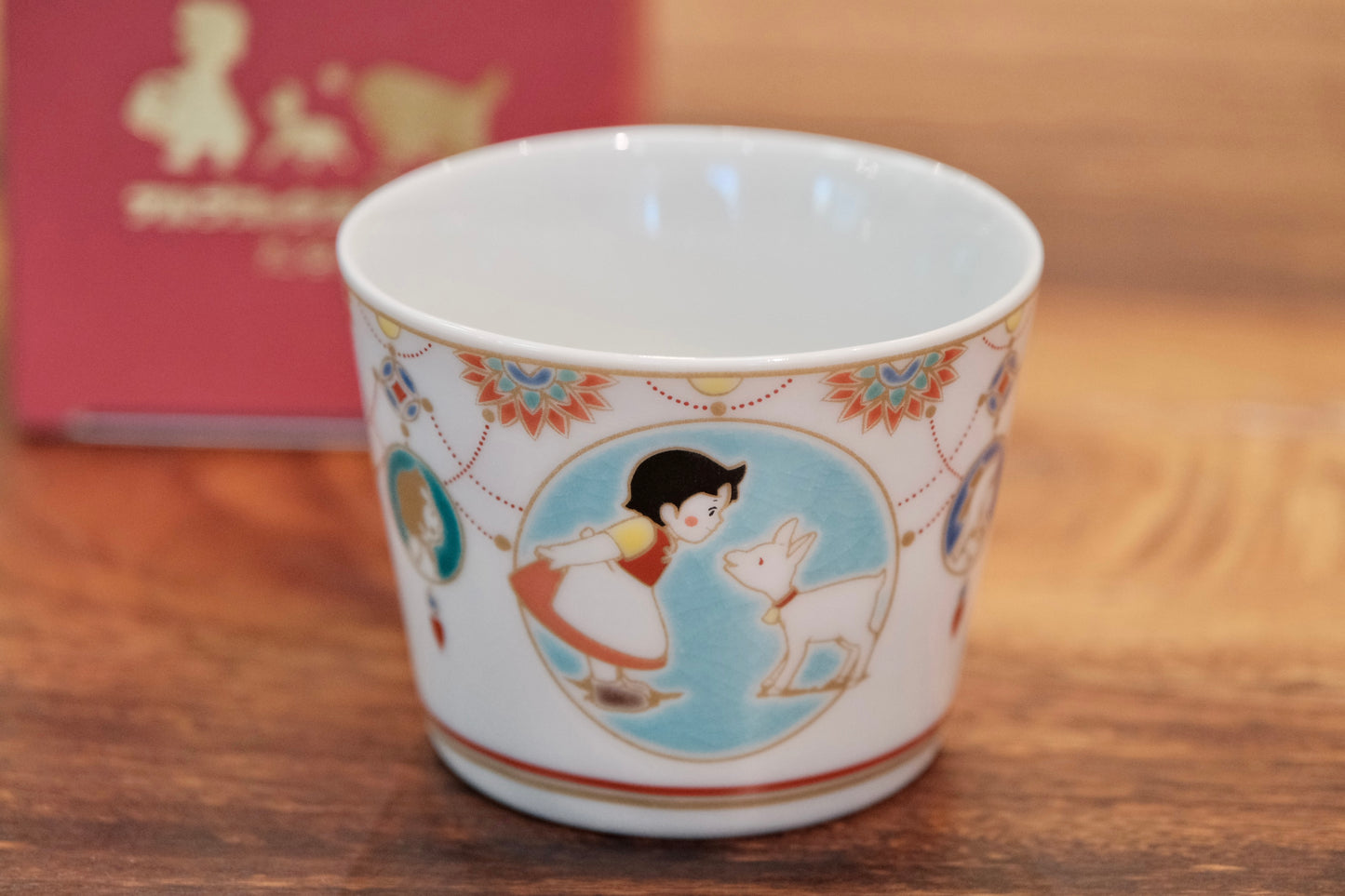 Japan Kutani Yaki Kaneshotouki Heidi and Yuki,Girl of the Alps goods,Soba Choko Cup