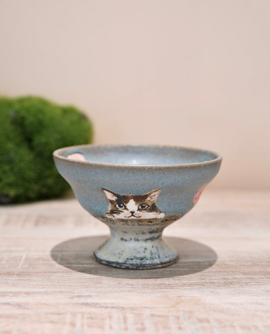【2026 Exhibition】Acne pottery Studio handmade small goblet cup (Cat & Strawberry)