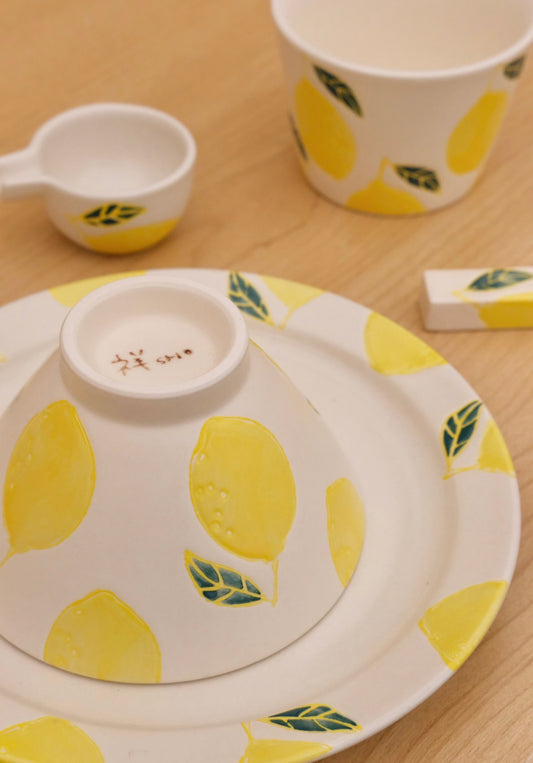 Kikuso Kiln Japan Hasami ware handcraft Lemon 5pcs set