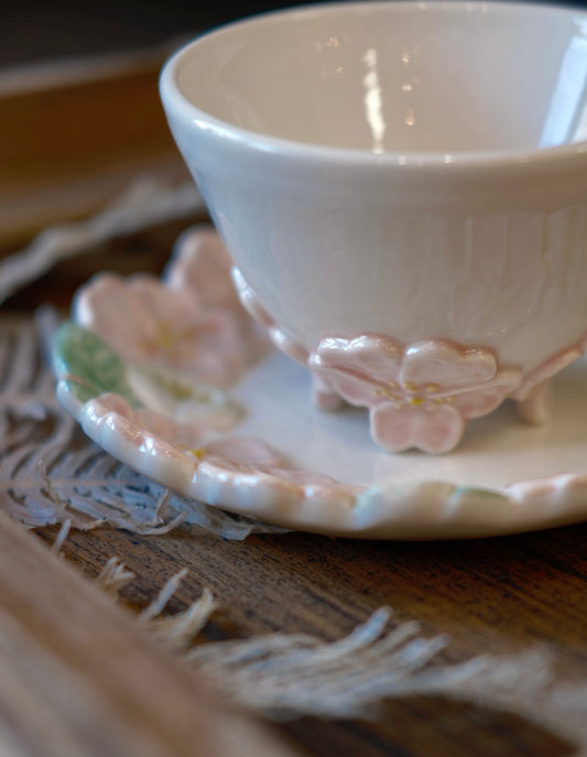 Misao Ishiguro-石黒美佐緒 Handmade Wild rose Cup and Saucer