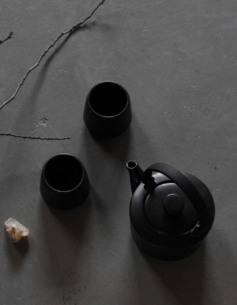 SALIU 缘En Earthen Teapot Japanese Tea Pot Gift Set (Black)