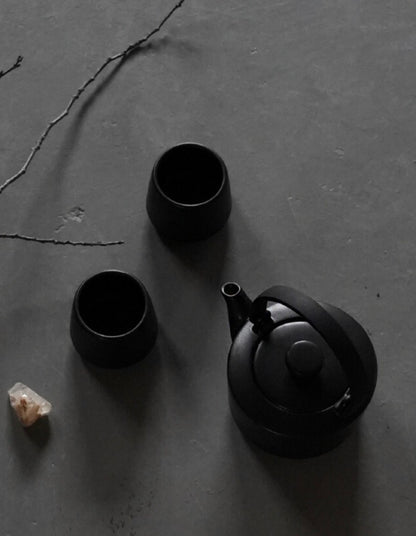 SALIU 缘En Earthen Teapot Japanese Tea Pot Gift Set (Black)