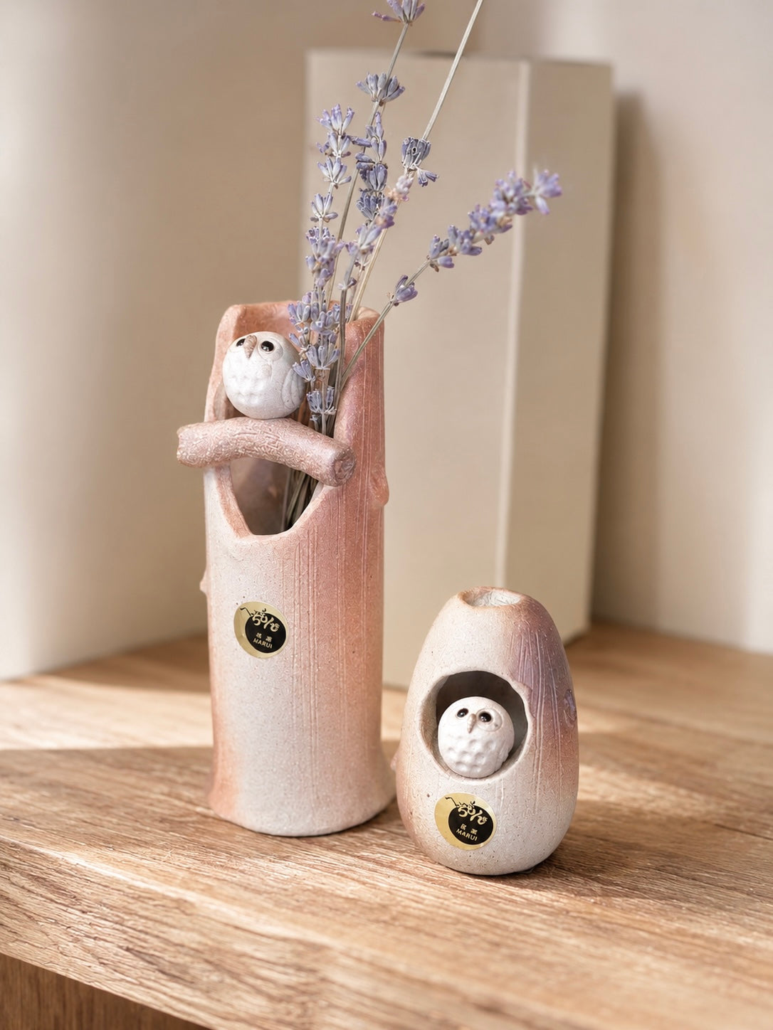 Shigaraki Yaki Owl Ceramic Flower mini vase