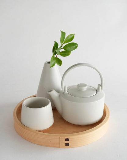SALIU 缘En Earthen Teapot Japanese Tea Pot Gift Set （White）