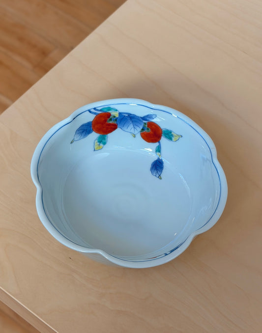 Arita ware handmade Persimmon Flower shape Bowl