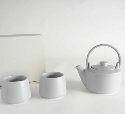 SALIU 缘En Earthen Teapot Japanese Tea Pot Gift Set （Gray）