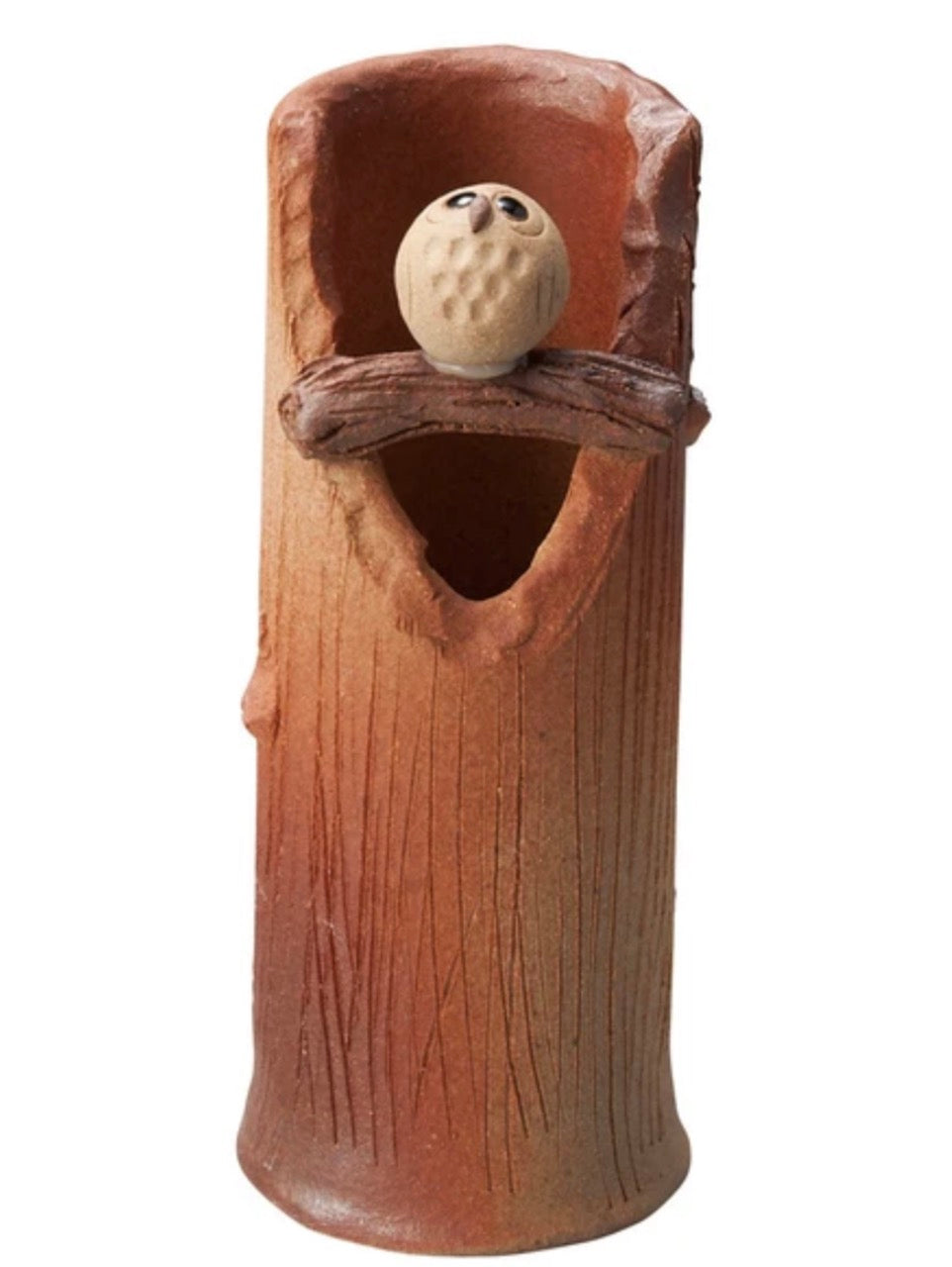 Shigaraki Yaki Owl Ceramic Flower tall vase (14cm)