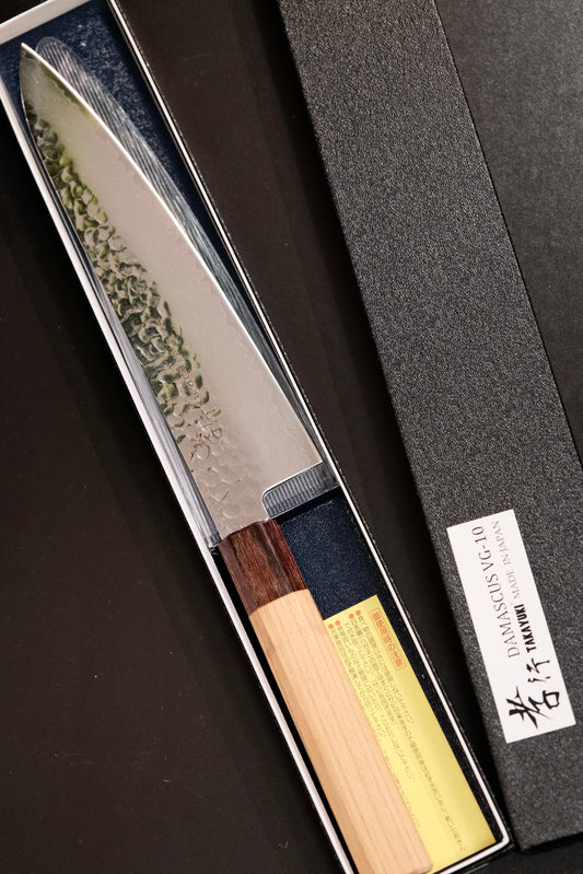 Sakai Takayuki 33-Layer VG10 Damascus Hammered WA Japanese Chef's Gyuto Knife 210mm