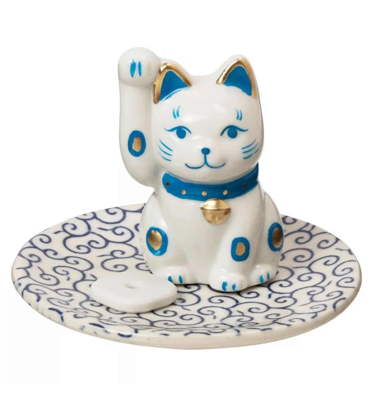 Japan Maneki Seto Beckoning Cat Incense Stick Holder