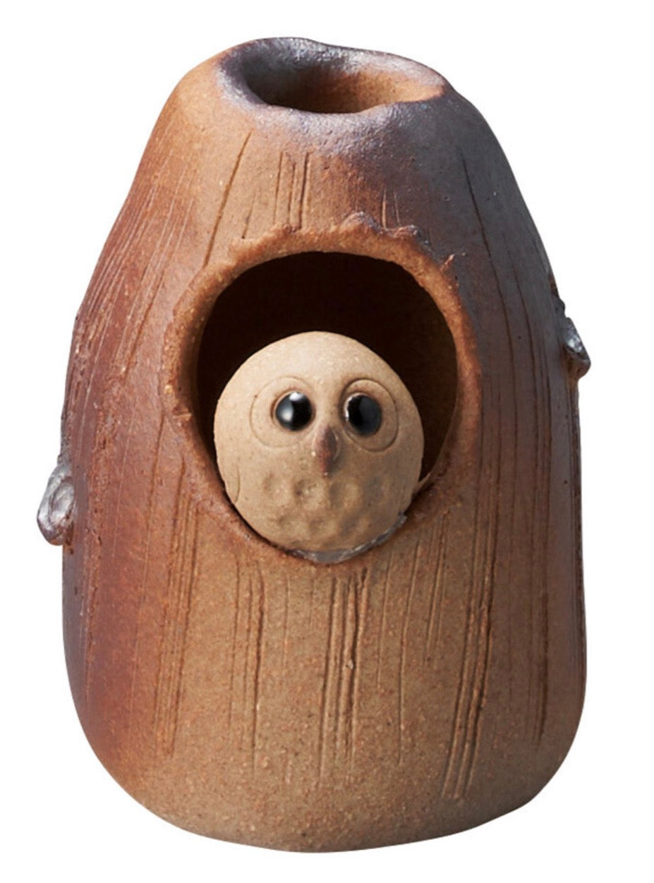 Shigaraki Yaki Owl Ceramic Flower mini vase
