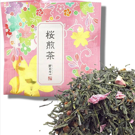Japan Chasandai Organic Sakura Sencha Loose Leaf Tea, 30g