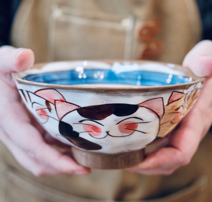 Hasami ware Handcraft Kitty Cat Bowl (Large)