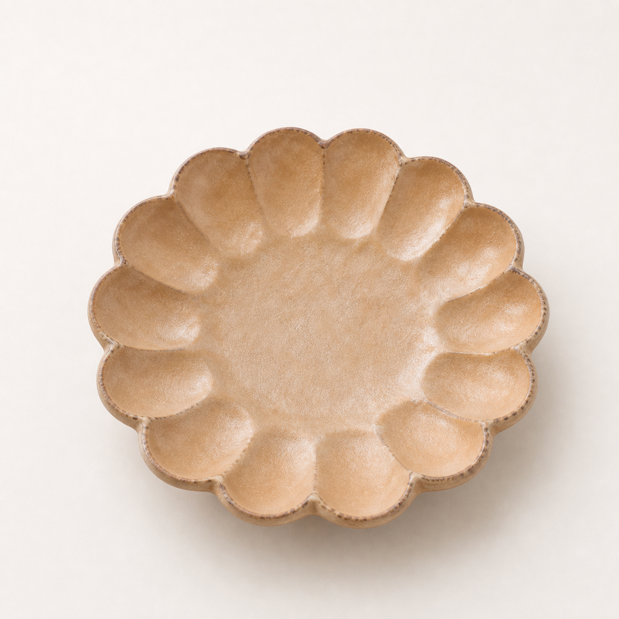 KANEKO KOHYO Rinka Flower Dish Plate (21.5cm/8inch) (Beige)