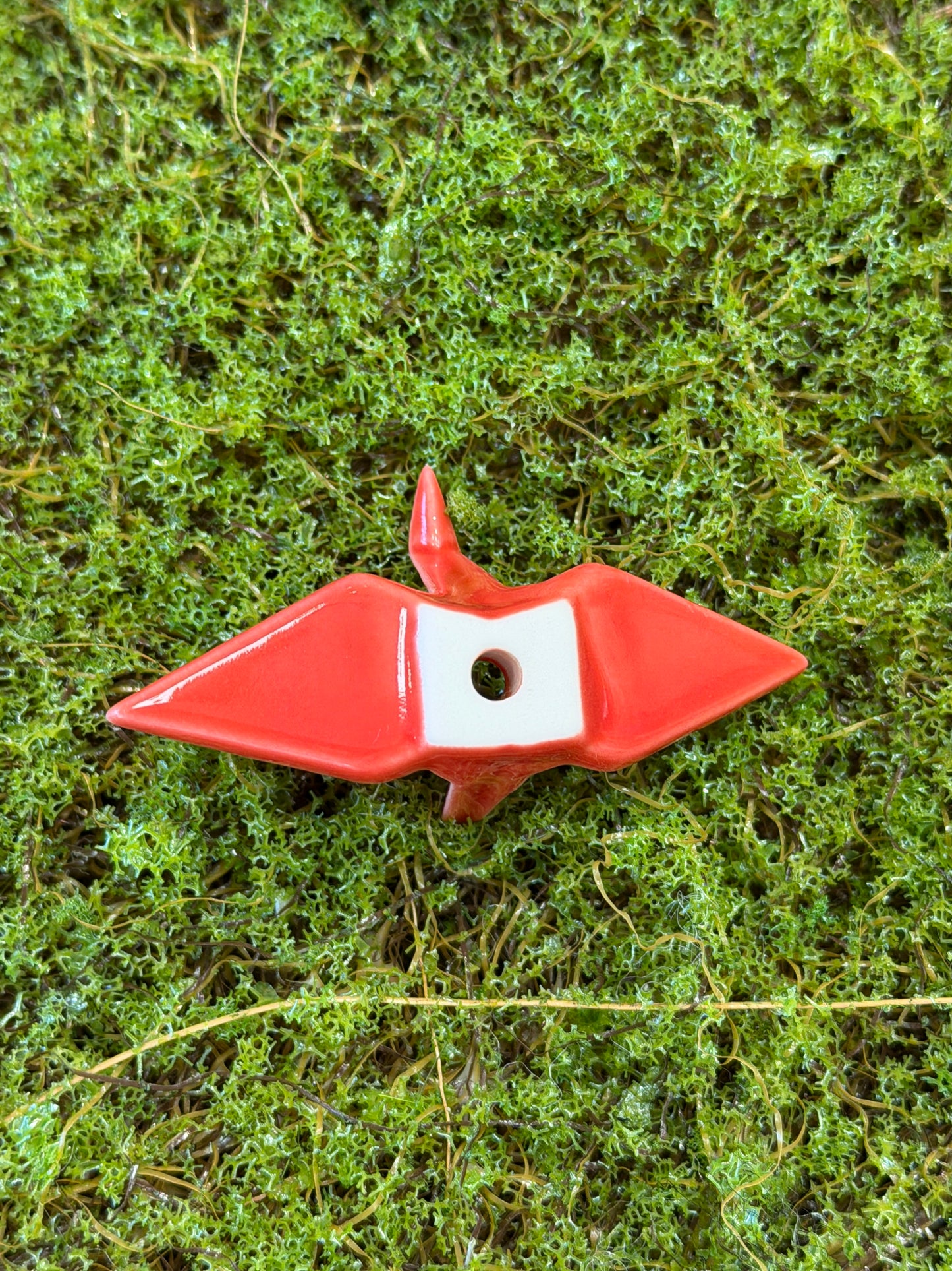 Kousaido Ceramic handmade Origami Crane Bird Incense holder